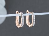 Round Lab Grown White Diamond Bewitching Geometric Hoop earrings for Women (0.24 ctw, Color H-I, Clarity SI2) in 14K Rose Gold