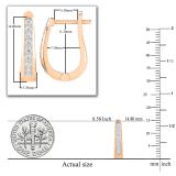 Round Lab Grown White Diamond Bewitching Geometric Hoop earrings for Women (0.24 ctw, Color H-I, Clarity SI2) in 14K Rose Gold