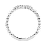 5 Stone Round Lab Grown White Diamond Beaded Style Classical Sleek Stackable Wedding Band Ring for Her (0.17 ctw, Color H-I, Clarity SI2) in 925 Sterling Silver