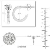 0.09 Carat (ctw) Round Lab Grown White Diamond 3 Stone Stud Earrings for Women in 925 Sterling Silver in Screw Back