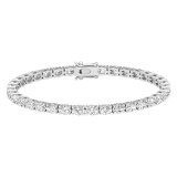 9.00 Cttw Oval Lab Grown White Diamond Tennis Bracelet for Women in 925 Sterling Silver
