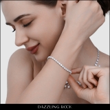 9.00 Cttw Oval Lab Grown White Diamond Tennis Bracelet for Women in 925 Sterling Silver