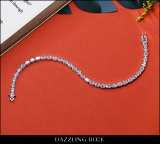 9.00 Cttw Oval Lab Grown White Diamond Tennis Bracelet for Women in 925 Sterling Silver