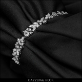 3.35 Cttw Marquise & Round Lab Grown White Diamond Radiant Petals Link Bracelet for Women in 925 Sterling Silver