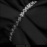 3.35 Cttw Marquise & Round Lab Grown White Diamond Radiant Petals Link Bracelet for Women in 925 Sterling Silver