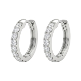 0.25 Ctw IGI Certified Round Lab Grown Diamond 9 Stone Hoop Earrings for Women | SI Clarity, E-F Color | 925 Sterling Silver
