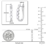 Round Lab Grown White Diamond 3 Stone Hoop Earrings for Women (0.50 ctw, Color H-I, Clarity SI2) in 14K White Gold