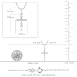 5 Stone Round Lab Grown White Diamond Cross Pendant for Women (0.10 ctw, Color H-I, Clarity SI2) in 10K White Gold