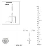 Round Lab Grown White Diamond Cross Drop Lever Back Men's & Women's (Unisex) Earrings (0.14 ct. Color H-I, Clarity SI2) in 925 Sterling Silver