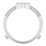 Round Lab Grown White Diamond Enhancer Double Wrap Guard Anniversary Band Ring for Women (0.53 ctw Color H-I Clarity SI2) in 925 Sterling Silver