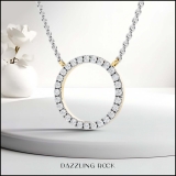 Round Lab Grown White Diamond Open Eternity Circle of Life Pendant for Women (0.33 ctw Color H-I Clarity SI2) in 10K Yellow Gold
