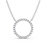 Round Lab Grown White Diamond Open Eternity Circle of Life Pendant for Her (0.33 ctw Color H-I Clarity SI2) in 10K White Gold