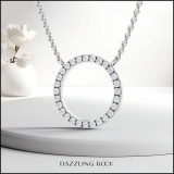 Round Lab Grown White Diamond Open Eternity Circle of Life Pendant for Her (0.33 ctw Color H-I Clarity SI2) in 10K White Gold