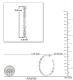 Round Lab Grown White Diamond Kite Shaped Milgrain Edge Screw Back Hoop Earrings for Women (0.51 ctw Color H-I Clarity SI2) in 925 Sterling Silver