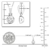 Round Lab Grown White Diamond Bezel Set Dainty Solitaire Pendant Necklace for Women 1/6 CT (0.17 ctw, Color H-I, Clarity SI2) in 10K White Gold