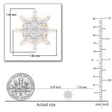 Round Lab grown White Diamond Starburst Cluster Screwback Stud Earrings for Women in (0.10 ct Color H-I Clarity SI2) 14K Rose Gold