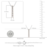 0.10 Carat (ctw) Round Lab Grown White Diamond 7 Stone Illusion Set Life Journey Pendant with 18 inch Silver Chain for Women in 10K Rose Gold