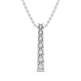 0.10 Carat (ctw) Round Lab Grown White Diamond 7 Stone Illusion Set Life Journey Pendant with 18 inch Silver Chain for Women in 925 Sterling Silver