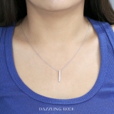 0.10 Carat (ctw) Round Lab Grown White Diamond 7 Stone Illusion Set Life Journey Pendant with 18 inch Silver Chain for Women in 925 Sterling Silver