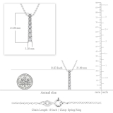 0.10 Carat (ctw) Round Lab Grown White Diamond 7 Stone Illusion Set Life Journey Pendant with 18 inch Silver Chain for Women in 925 Sterling Silver