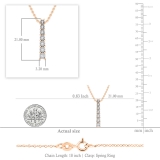 0.10 Carat (ctw) Round Lab Grown White Diamond 7 Stone Illusion Set Life Journey Pendant with 18 inch Gold Chain for Women in 10K Rose Gold
