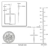 Round Lab Grown White Diamond Encrusted Cross Pendant Pointed Edges with 18 inch Silver Chain for Women (0.24 ctw, Color H-I, Clarity SI2) in 14K White Gold