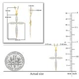 Round Lab Grown White Diamond Encrusted Cross Pendant Pointed Edges with 18 inch Gold Chain for Women (0.24 ctw, Color H-I, Clarity SI2) in 18K Yellow Gold