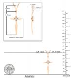 Round Lab Grown White Diamond Solitaire Accent Cross Pendant with 18 inch Gold Chain for Women (0.11 ctw, Color H-I, Clarity SI2) in 10K Rose Gold
