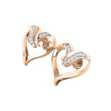 Round Lab Grown White Diamond Heart Shape Screwback Stud Earrings for Women (0.08 ctw Color H-I Clarity SI2) in 14K Rose Gold