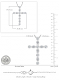 4.60 Cttw Marquise & Round Lab Grown White Diamond Forked Cross Pendant Necklace for Women with 18 inch Gold Chain in 10K White Gold