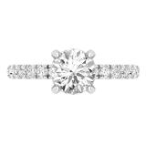 2.2 Carat DGLA CERTIFIED Round Lab Grown White Diamond Solitaire Tapered Shank Anniversary Band for Women in 10K White Gold