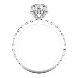 2.2 Carat DGLA CERTIFIED Round Lab Grown White Diamond Solitaire Tapered Shank Anniversary Band for Women in 10K White Gold