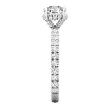 2.2 Carat DGLA CERTIFIED Round Lab Grown White Diamond Solitaire Tapered Shank Anniversary Band for Women in 10K White Gold