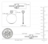 2.2 Carat DGLA CERTIFIED Round Lab Grown White Diamond Solitaire Tapered Shank Anniversary Band for Women in 10K White Gold