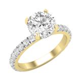 2.2 Carat DGLA CERTIFIED Round Lab Grown White Diamond Solitaire Tapered Shank Anniversary Band for Women in 18K Yellow Gold
