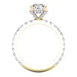 2.2 Carat DGLA CERTIFIED Round Lab Grown White Diamond Solitaire Tapered Shank Anniversary Band for Women in 18K Yellow Gold