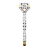 2.2 Carat DGLA CERTIFIED Round Lab Grown White Diamond Solitaire Tapered Shank Anniversary Band for Women in 18K Yellow Gold