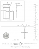 Round Lab Grown White Diamond Miligrain Cross Pendant for Women with 18 inch Silver Chain (0.22 ctw, Color H-I, Clarity SI2) in 925 Sterling Silver
