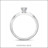 0.25 Ctw Round Lab Grown White Diamond Solitaire Engagement Ring for Women in 10K White Gold
