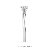 0.25 Ctw Round Lab Grown White Diamond Solitaire Engagement Ring for Women in 10K White Gold