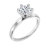 IGI Certified 1 Ctw Round Lab Grown White Diamond Solitaire Engagement Ring for Women in 10K White Gold