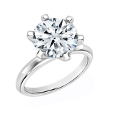 IGI Certified 3.00 Ctw Round Lab Grown White Diamond Solitaire Engagement Ring for Women in 10K White Gold