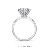 IGI Certified 3.00 Ctw Round Lab Grown White Diamond Solitaire Engagement Ring for Women in 10K White Gold