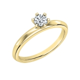 0.25 Ctw Round Lab Grown White Diamond Solitaire Engagement Ring for Women in 14K Yellow Gold