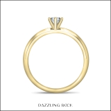 0.25 Ctw Round Lab Grown White Diamond Solitaire Engagement Ring for Women in 14K Yellow Gold