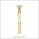 0.25 Ctw Round Lab Grown White Diamond Solitaire Engagement Ring for Women in 14K Yellow Gold