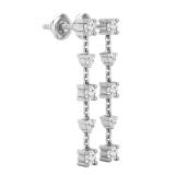 Round Lab Grown White Diamond Drop Earrings for Her (0.51 ctw, Color H-I, Clarity SI2 ) in 18K White Gold in Screw Back