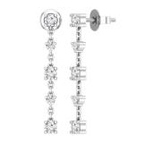 Round Lab Grown White Diamond Drop Earrings for Her (0.51 ctw, Color H-I, Clarity SI2 ) in 925 Sterling Silver in Push Back