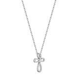 Round Lab Grown White Diamond Infinity Cross Pendant with 18 inch Gold Chain for Women (0.26 ctw, Color H-I, Clarity SI2) in 10K White Gold