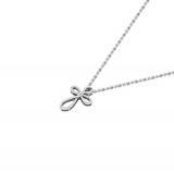Round Lab Grown White Diamond Infinity Cross Pendant with 18 inch Gold Chain for Women (0.26 ctw, Color H-I, Clarity SI2) in 10K White Gold
